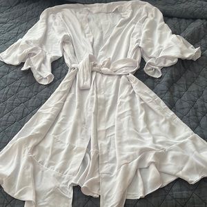 Set of Two White Ruffle Robes